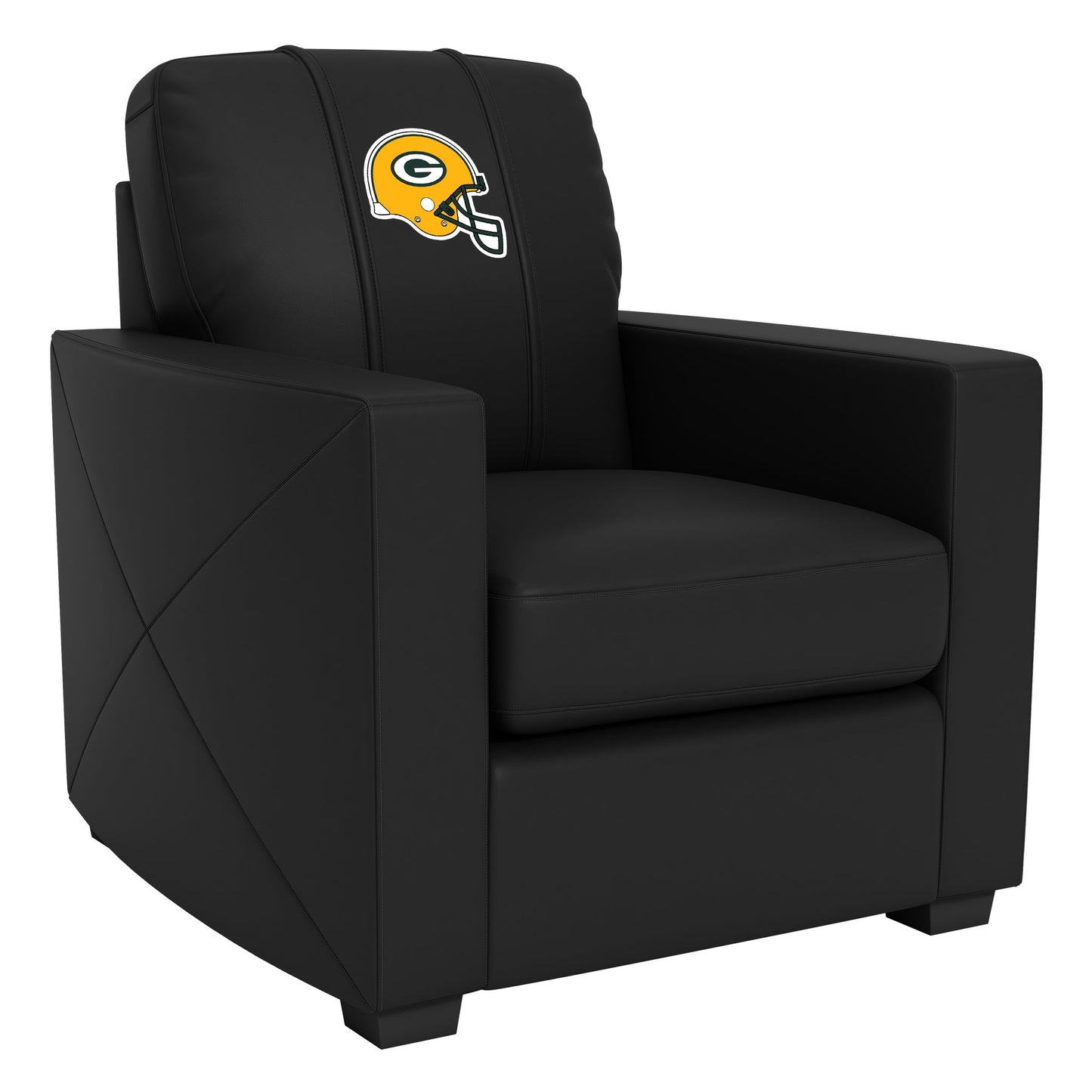 Silver Club Chair with Green Bay Packers Helmet Logo
