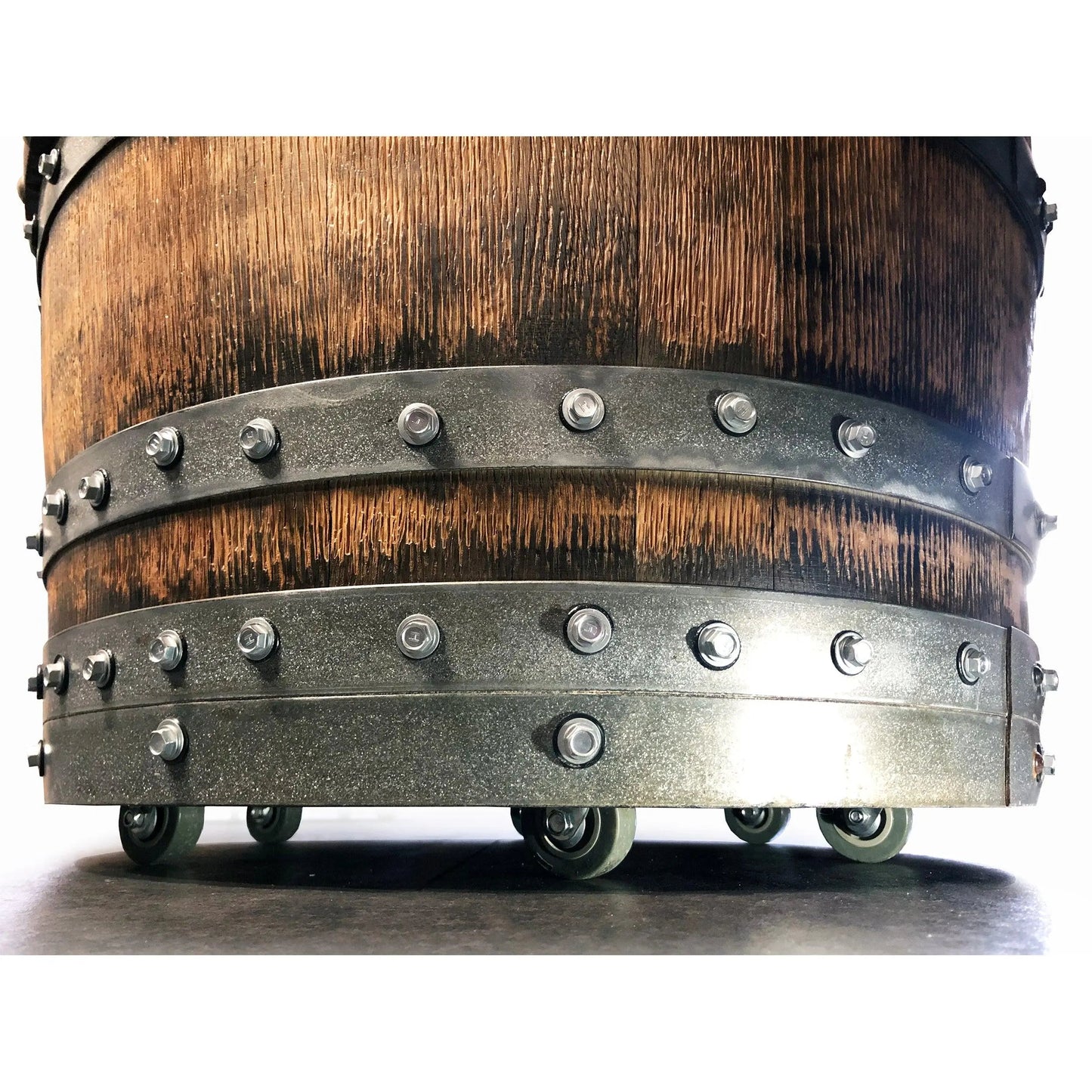 Wine Barrel Coffee Table Set with 4 Chairs – Rustic Whiskey Barrel Furniture Set – Handmade Solid Oak
