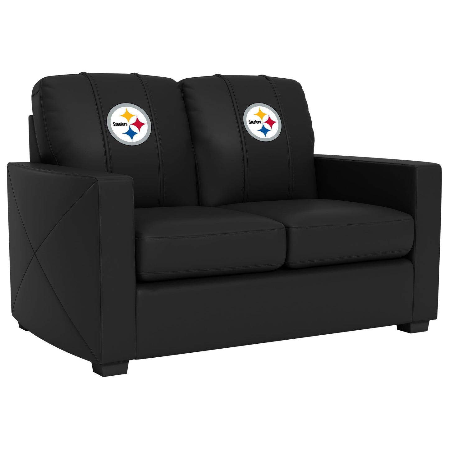 Silver Loveseat with  Pittsburgh Steelers Primary Logo
