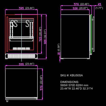 24″ Glass‑Door Meat Aging Fridge (Compact)