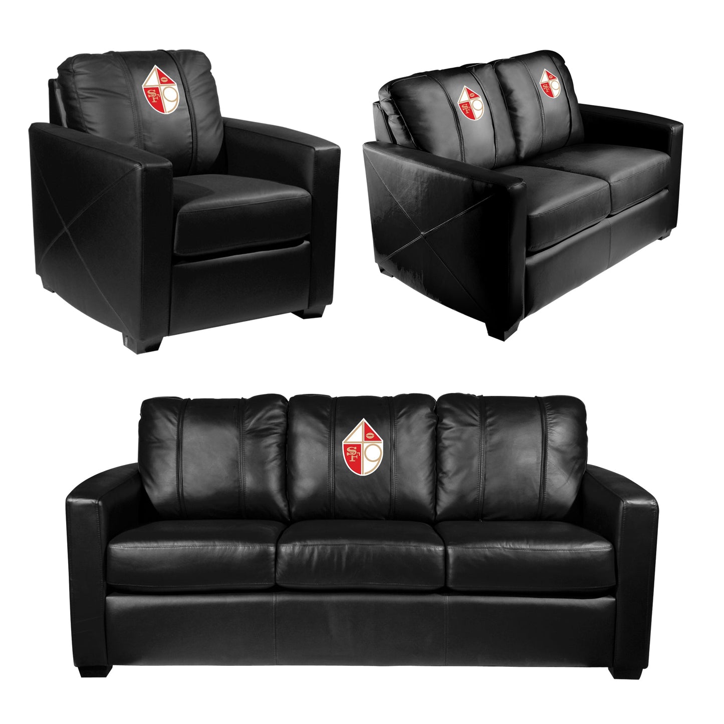 Silver Sofa with San Francisco 49ers Classic Logo